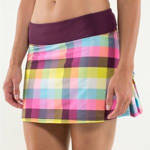 Lululemon Pace Setter Skirt Sea Check Multi Size 4